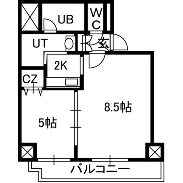 札幌市中央区南五条西のマンションの間取り