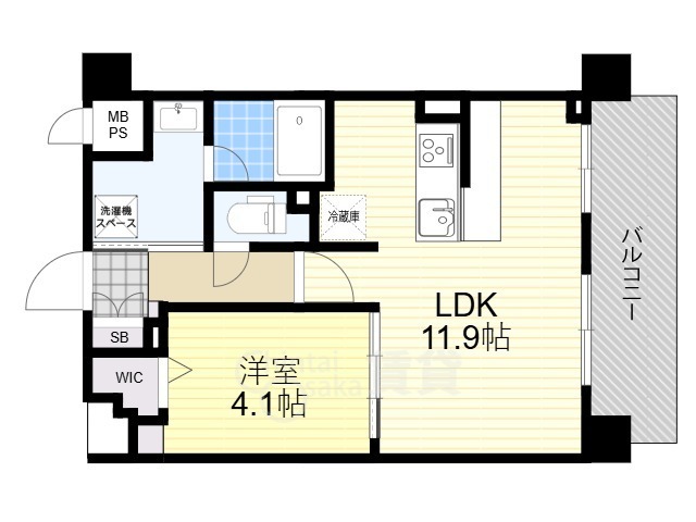 茨木市天王のマンションの間取り