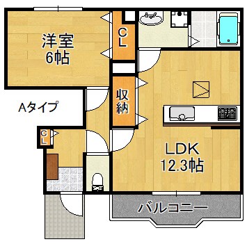 泉南郡岬町淡輪のアパートの間取り