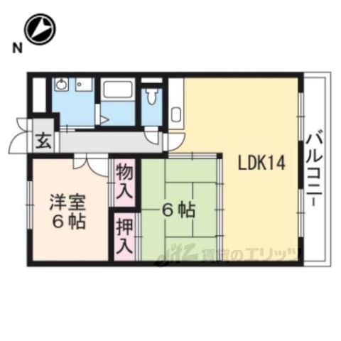 草津市若竹町のマンションの間取り