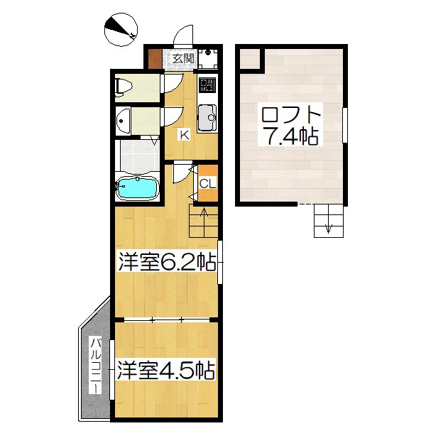 MJC京都西大路Iの間取り