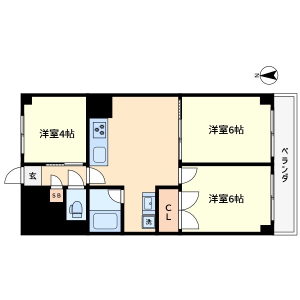 足立区竹の塚のマンションの間取り