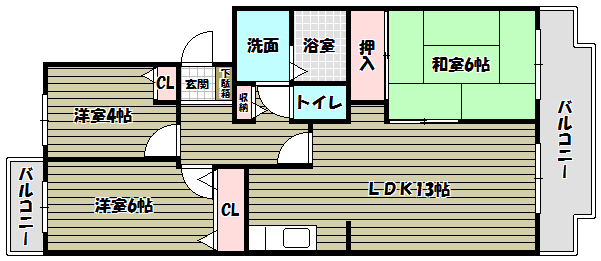 エミネンス立矢マンションの間取り