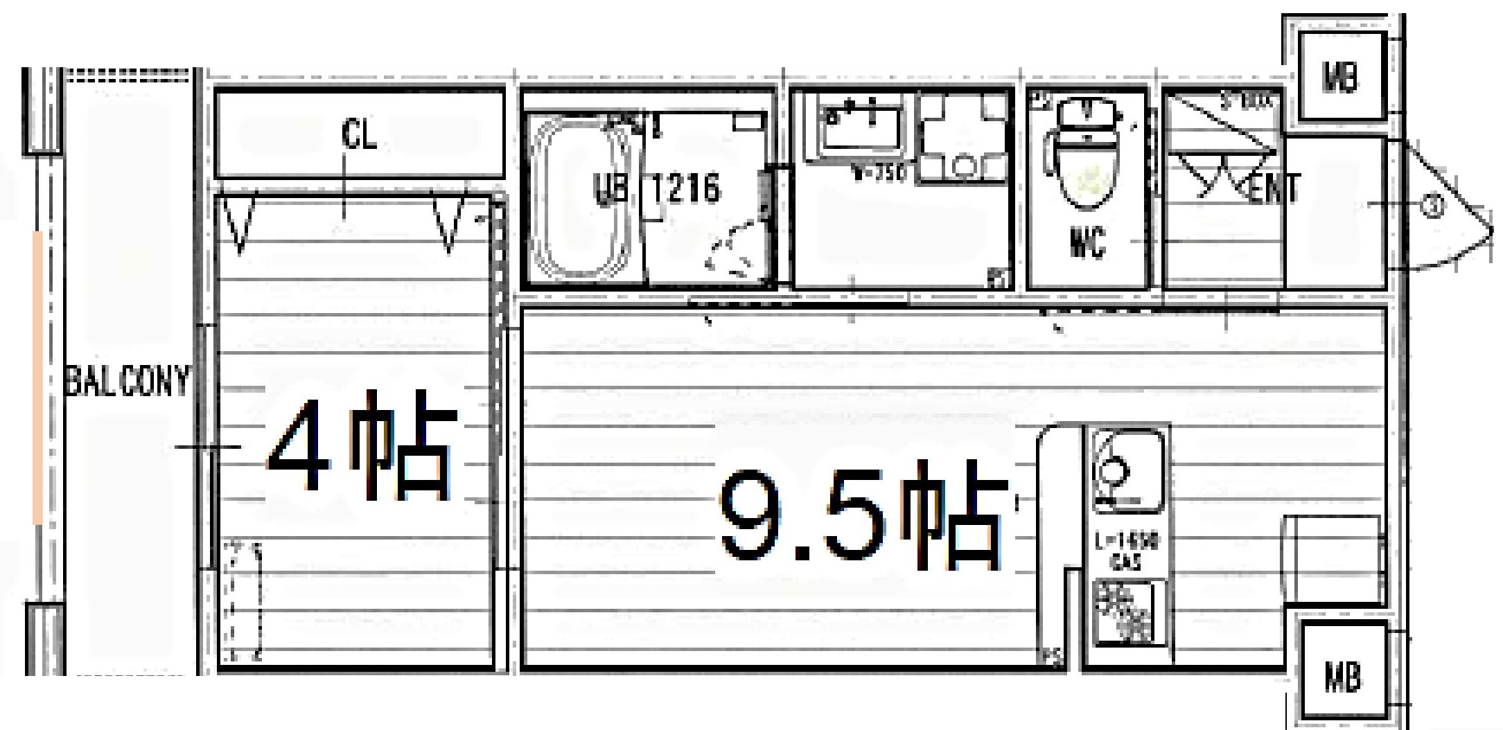 泉佐野市新町のアパートの間取り