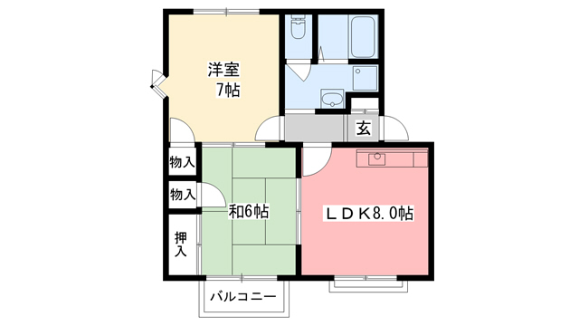 リディア花園Iの間取り