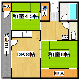 加古川市別府町新野辺のアパートの間取り