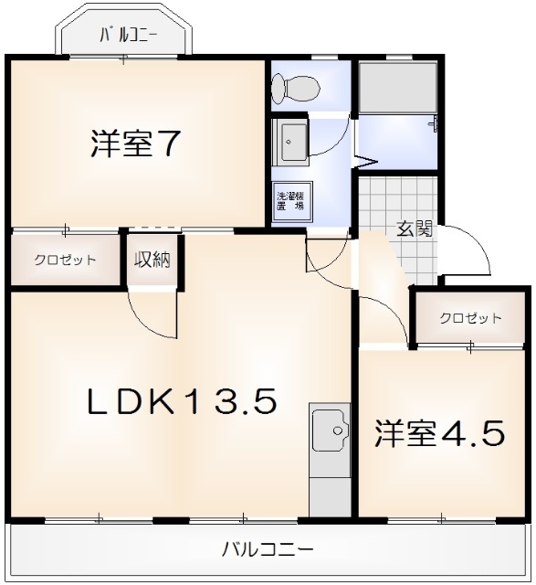 スカイハイツ新田の間取り