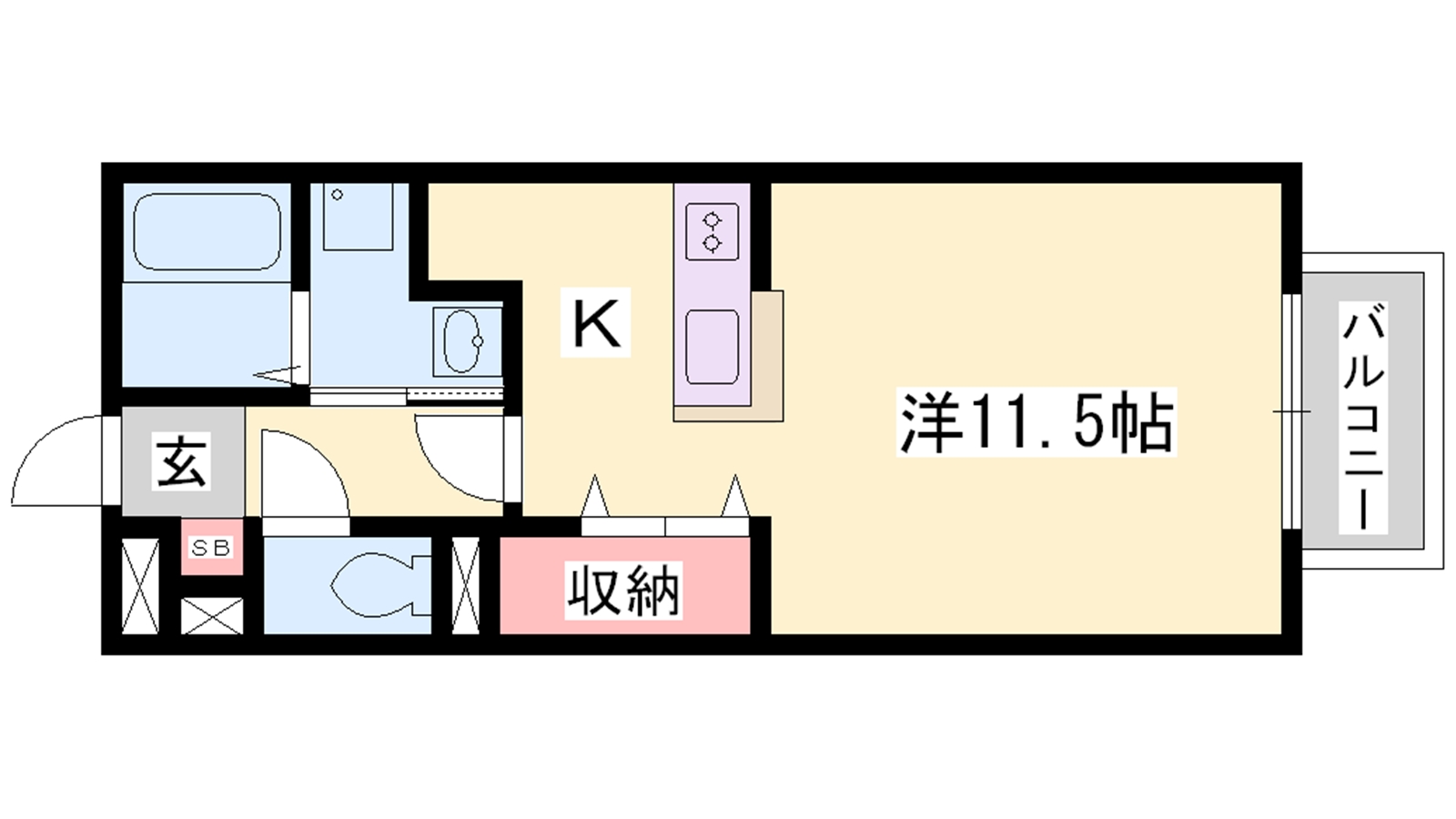 高砂市伊保崎のアパートの間取り