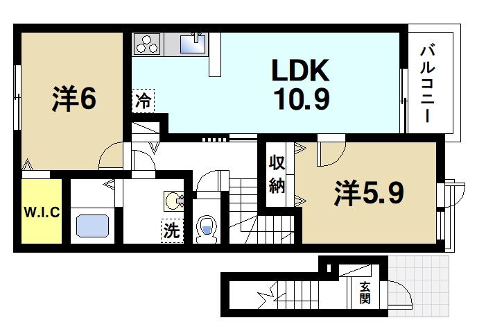 桜井市安倍木材団地のアパートの間取り