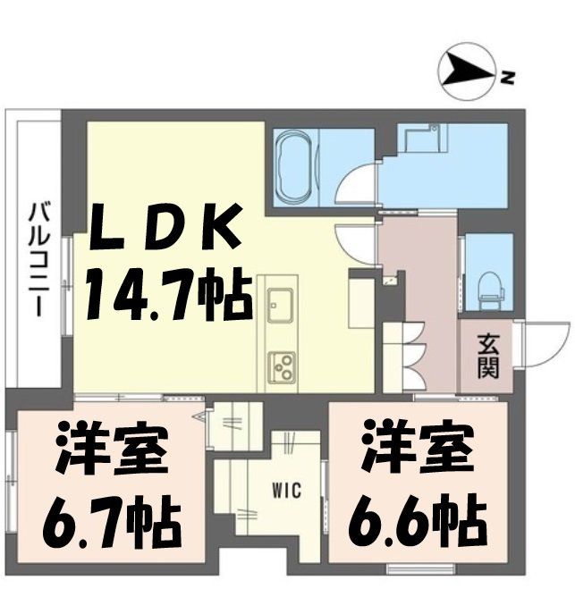 春日部市南のアパートの間取り