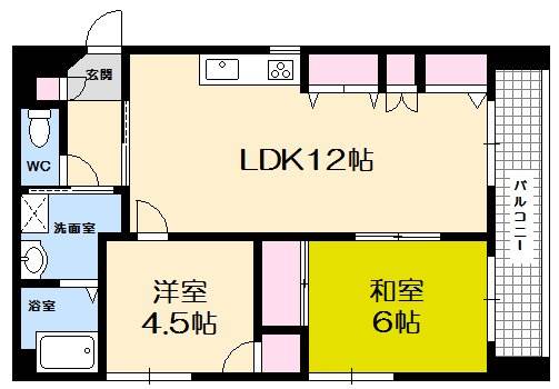 広島市西区庚午南のマンションの間取り