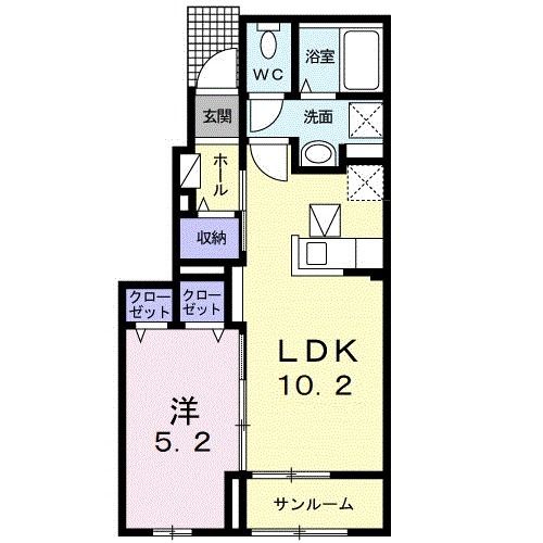 南相馬市鹿島区西町のアパートの間取り