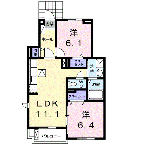 足柄上郡大井町金子のアパートの間取り