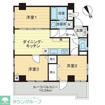 ライオンズマンション調布南の間取り写真