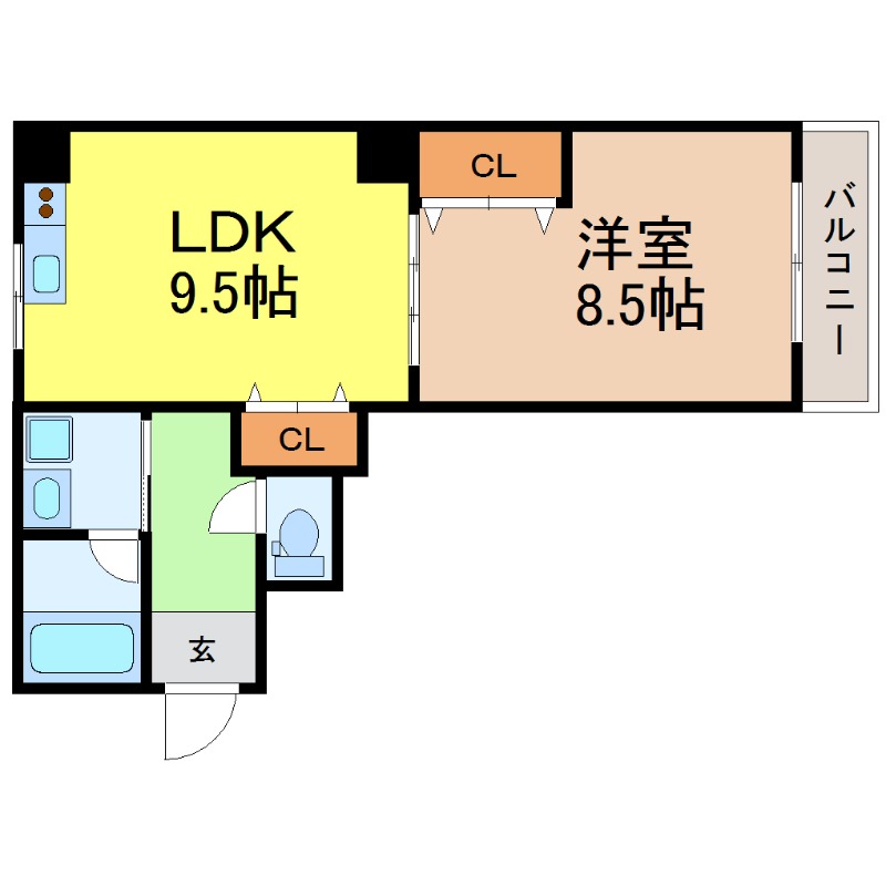 地下鉄桜通線 高岳駅 徒歩3分 7階建 築23年の間取り写真