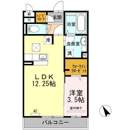 福山市引野町のアパートの間取り