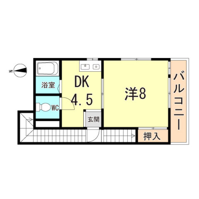 神戸市須磨区天神町のマンションの間取り