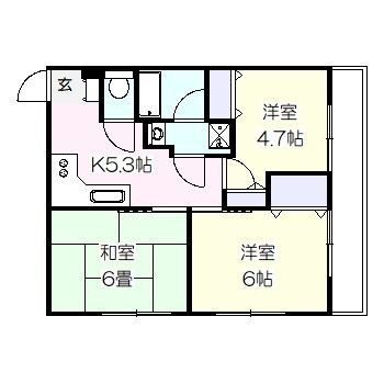 神奈川県平塚市徳延（マンション）の賃貸物件の間取り