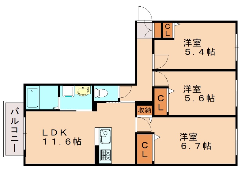 ラフィーネメゾン上久原Ｄ_間取り_0