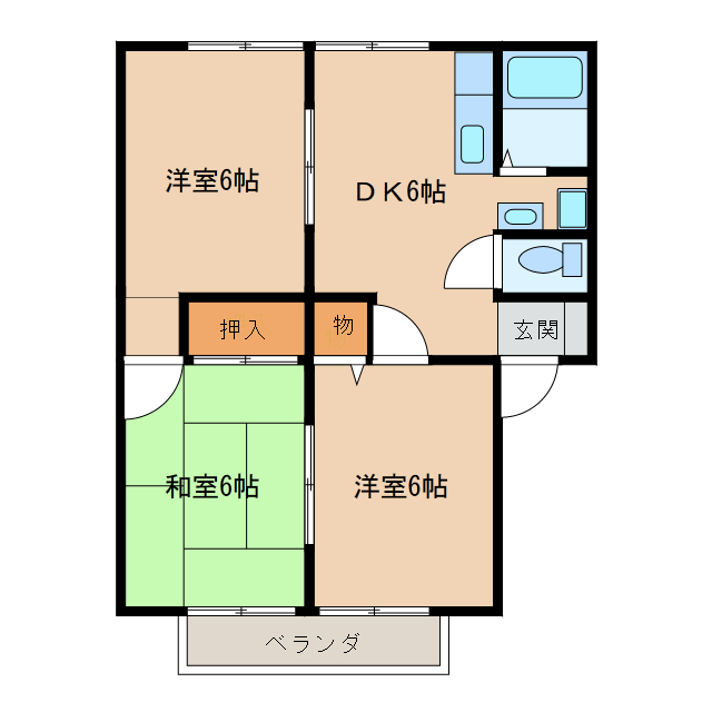 サンビレッジ冬頭A棟の間取り