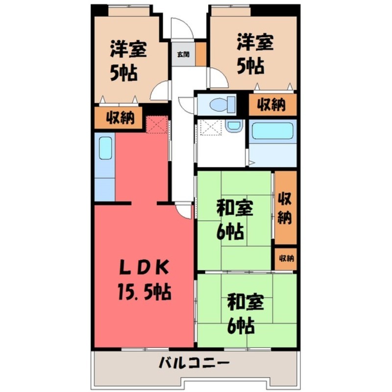 下野市祇園のマンションの間取り