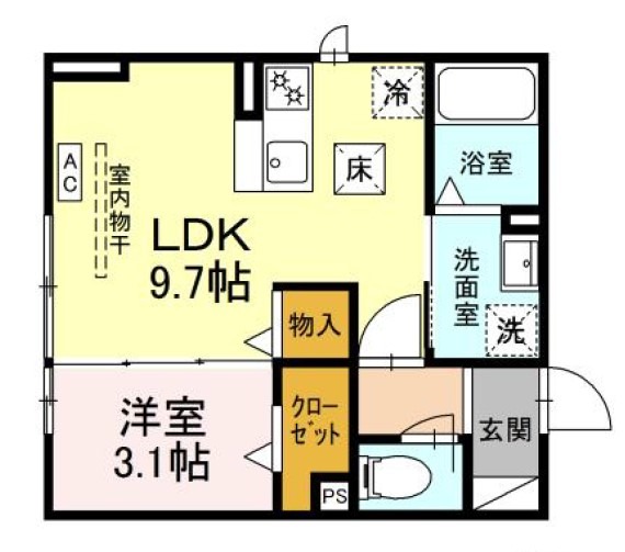 浜松市中央区元目町のアパートの間取り