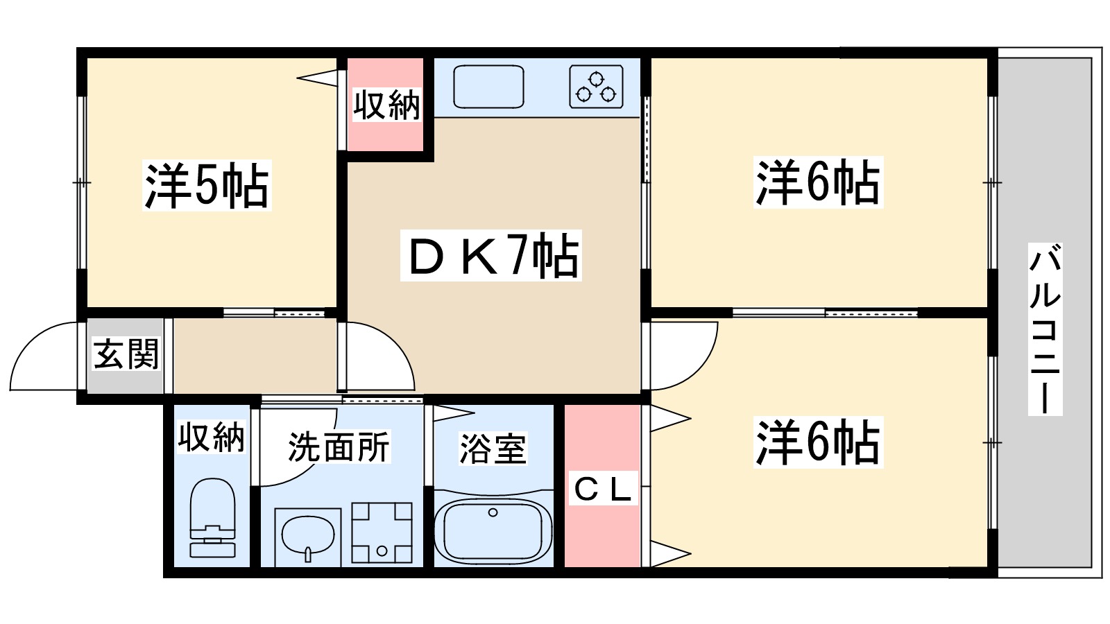 大阪市北区大淀中のマンションの間取り