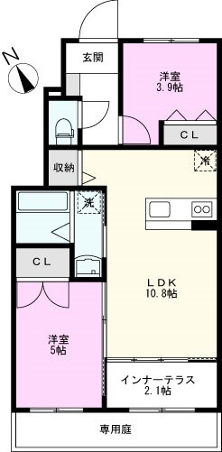 【越谷市宮本町新築アパート　III期（仮）の間取り】