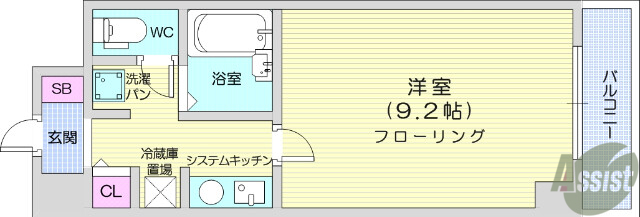 仙台市若林区清水小路のマンションの間取り