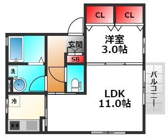 アペルトコートBの間取り