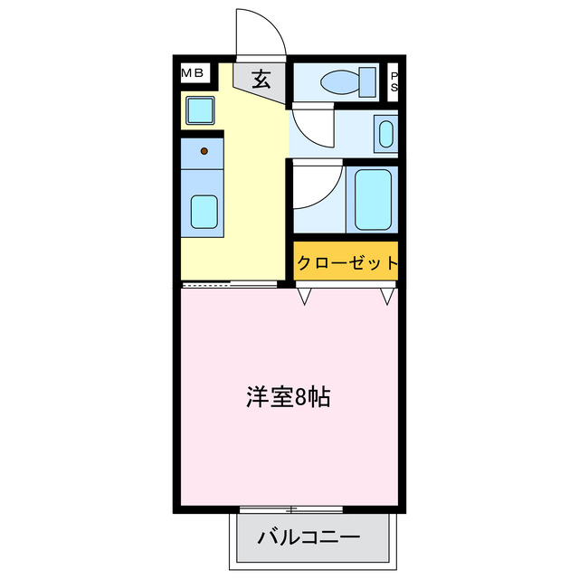 蒲郡市竹谷町のアパートの間取り