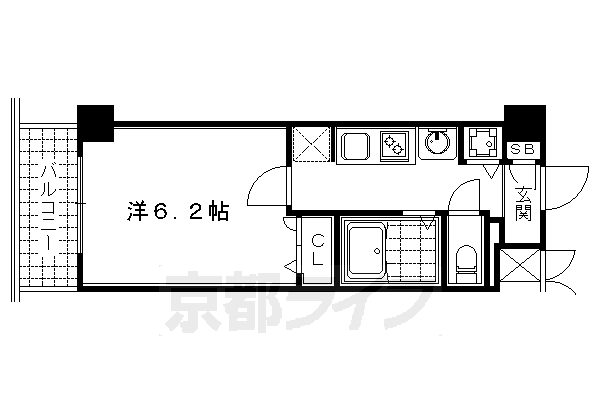 京都市下京区清水町のマンションの間取り