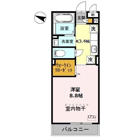 草加市中根のアパートの間取り