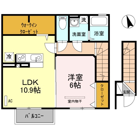 山形市吉原のアパートの間取り