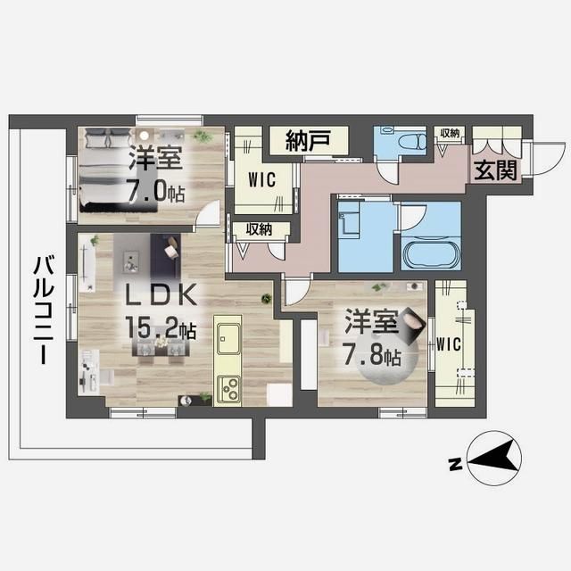 三郷市谷中のマンションの間取り