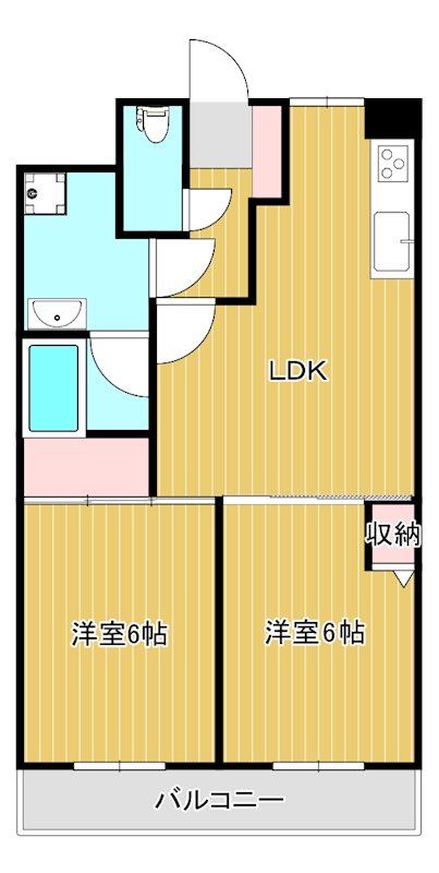 北九州市小倉南区津田新町のマンションの間取り