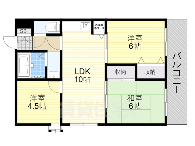 フローラル東田辺の間取り