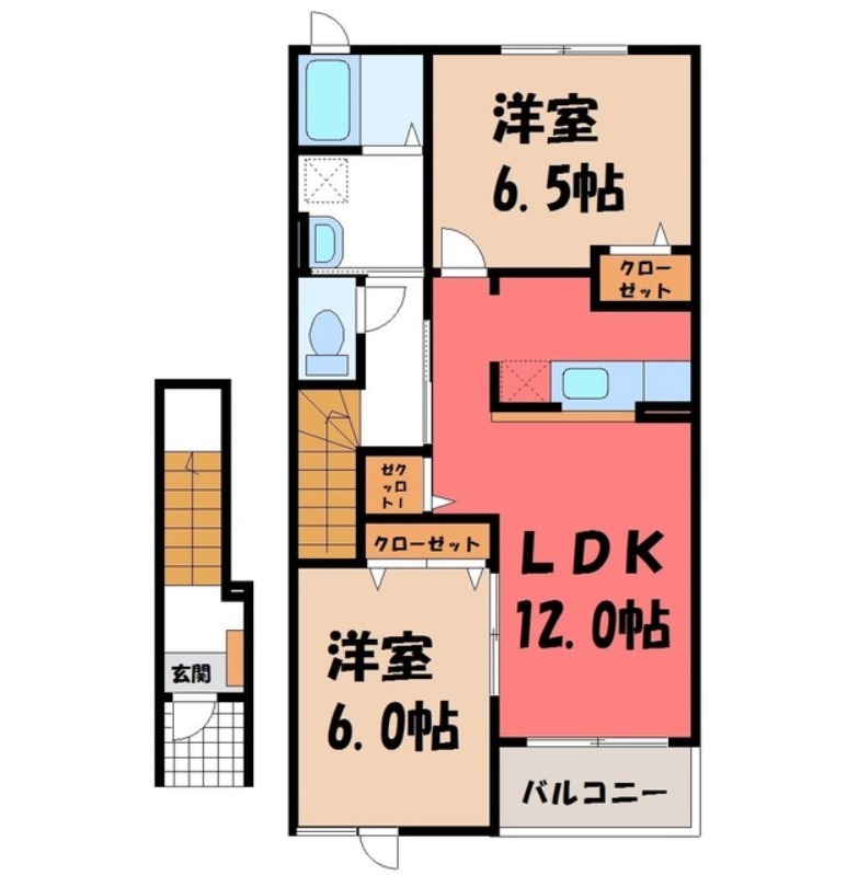 古河市長谷町のアパートの間取り