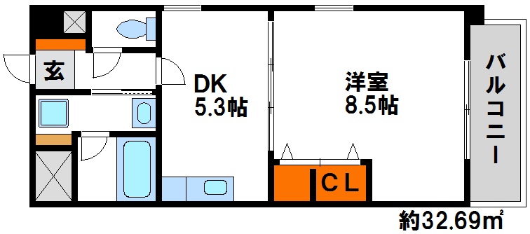 アドラブール干隈の間取り