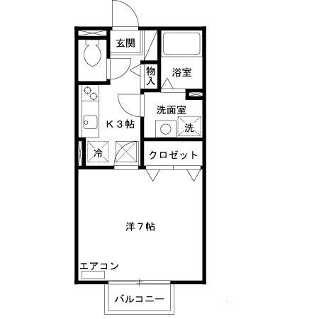 伊丹市御願塚のアパートの間取り