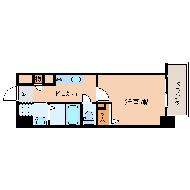 奈良市三条本町のマンションの間取り