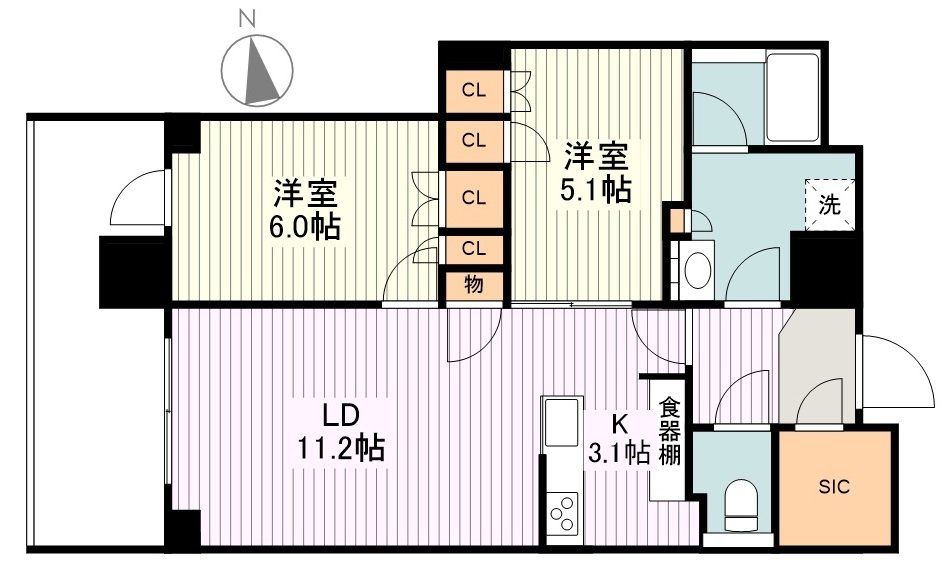 小金井市本町のマンションの間取り