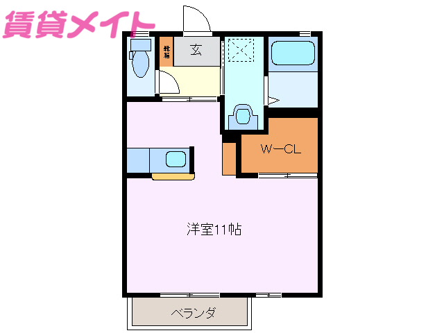 四日市市大字茂福のアパートの間取り