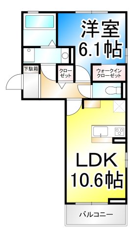 トリシア南俣　ウエストの間取り