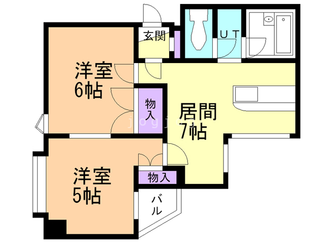 札幌市西区琴似四条のマンションの間取り