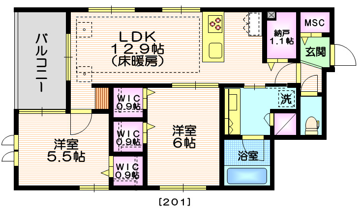 世田谷区桜新町のマンションの間取り