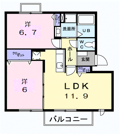 グランディスBの間取り