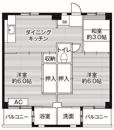 ビレッジハウス鎌倉8号棟の間取り