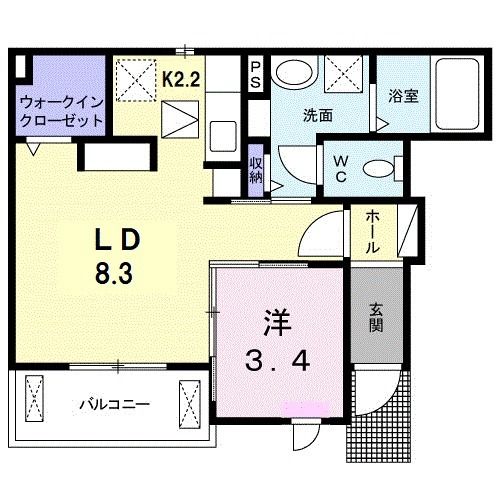 南相馬市原町区陣ケ崎のアパートの間取り