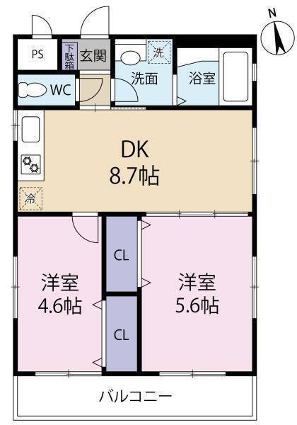 【伊予郡松前町大字神崎のマンションの間取り】